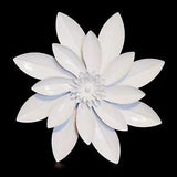 Vintage White Metal Flower Water Lily Wall Hanging or Table Top 10.5"