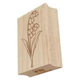Hand Drawn Lily of the Valley Flower Rectangle Rubber Stamp for Stamping
