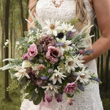 Highland Meadow, white and purple daisy, thistle, peony, lavender, heather, Bridal Flowers/Bouquet/Bridesmaid/Buttonhole/Corsage/Boutonniere