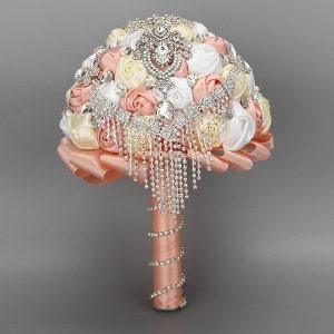 5 colour patterns to select from: Lavish Wedding/Bridal Chandelier Satin Rose/Flower Gem Bouquet- New worldwide