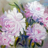 Peonies Bouquet Painting, Original Oil Painting, Stretched Canvas, Gift Idea, Home Gallery, Shabby Chic Wall Art, 20 X 16 Inch,No.04-01