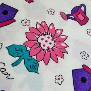 gardening theme cotton fabric