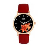 Toff London TLWS-46372 Ladies Orange Lilies Flower Watch