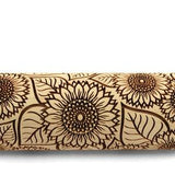 Sunflower Embossed Rolling Pin, Clay Stamp, Pottery Roller, Ceramic Tool, Christmas Gift, Textured Cookie