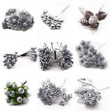 Silver Mixed Hybrid Fake Flowers Wreath Home Party Decorations Artificial Flower