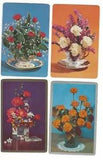 Flower Arrangements Roses Carnations 4 Vintage Single Swap Playing Cards