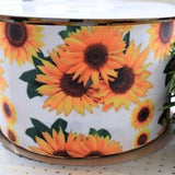 Sunflower Ribbon, Yellow Sunflower Ribbon, Sunflower Diaper Cake Ribbon, Rustic Yellow Tan Sunflower  || 3 Yards of Ribbon - 3