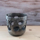 Handmade black ceramic decorative planter. 5 inch black pottery pot with holes. Especially suitable for Moth orchids. Nordic minimalism.