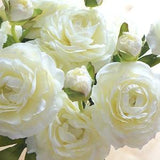 Ivory Ranunculus (FB0055-01) | silk flower ¡§C artificial flower ¡§C white bedroom decor ¡§C white headpiece ¡§Cwhite wedding decor¡§C ivory bouquet