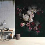 3D Baroque White Peony Flower Self-adhesive Removable Wallpaper Murals Wall 207