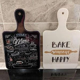 Bake someone happy and today's menu kitchen ceramic trivet, housewarming, birthday gift, houseware, chefs gift