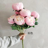 Simulation 10 Core-spun Peony Bouquets for Home Living Room Dining Table Wedding Decoration Fake Artificial Flowers High Quality