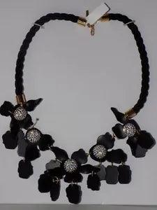 Lele Sadoughi Jet Black Crystal Lily Necklace-$280 MSRP