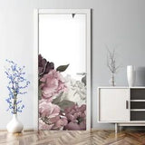 Vintage peonies wall art Bubble Free Door sticker Peony bouquet Floral painting