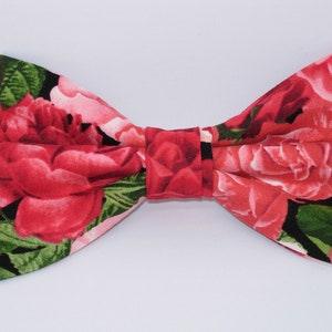 Rose Bow Tie, Rose Bouquet, Red Roses, Pink Roses, Pre-tied Bow tie, Bow ties for men, Boys bow tie, Girls Hair Bow, Proms, Wedding Bow tie