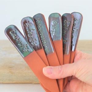 Plant Markers, Ceramic Garden Labels, Garden Stakes, Herb Labels, Garden Decorations, handmade gift, gift for gardener, plant tags