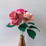 Felt Flower - Hybrid Tea Rose in the Colour of Your Choice, With/Without Stem