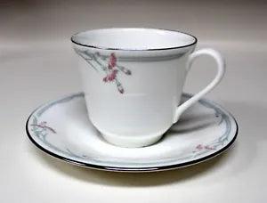 ROYAL DOULTON Fine Bone China Footed Cup & Saucer - Carnation