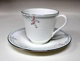 ROYAL DOULTON Fine Bone China Footed Cup & Saucer - Carnation