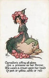 AM Davis Postcard Flower Fairies Series 519 Carnation Fairy Princess Unposted