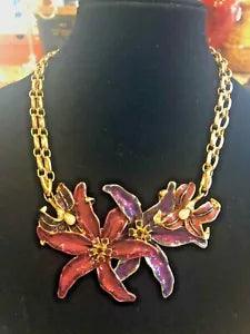 Kenneth Jay Lane Purple Lily Necklace