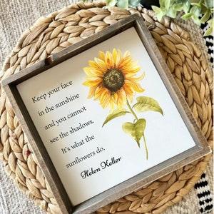 Helen Keller Quote Small Framed Wooden Sign