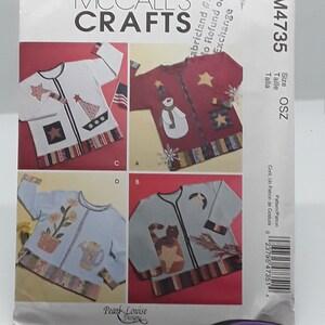 McCall's Crafts M4735 Patterns Seasonal Appliques  UNCUT Jacket from Sweatshirt Christmas gift