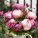 FiveSeasonStuff 1 Stem Mixed Fandango Silk Peonies Artificial Flower Bouquet