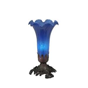 8"H Blue Pond Lily Accent Lamp