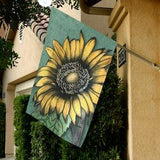 Decorative Sunflower Garden Flag or House Flag, Original hand painted Sunflower art, 2 sizes