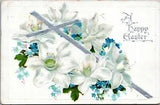 Raphael Tuck A Happy Easter Postcard 703 Cross Lily Forget Me Not PK