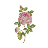 Rose Embroidery - File design 5 x 7 inch hoop - Silhouette - Shabby Chic Rose Stem- Machine embroidery
