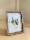 5x7??? pressed NH flower art Print Envelope Antique Music Handmade Framed
