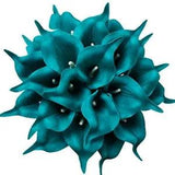 20pcs Teal Flowers Artificial Calla Lily Flowers for DIY Bridal Teal Blue