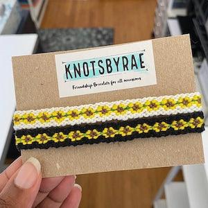 Sunflower Friendship Bracelet or Anklet, Flower Girl, Bestfriend Gifts (Made to Order)