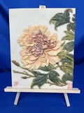 Chinese Peony Plaque Garden/Home Hand Painted 7.5x9.5 Ibis & Orchard VTG Retired