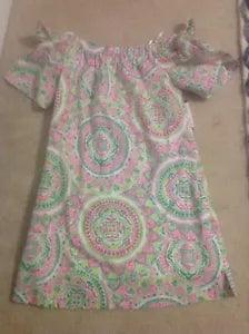 NWT LADIES SIZE 4 TAHARI  PINK & GREEN PEONY FLORAL OFF SHOULDER DRESS MSRP $118