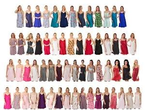 Ladies Sexy Satin Chemise Nightie Nightdress Nightshirt Slip PLUS SIZE 8 - 38!