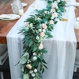 Eucalyptus Willow Leaves Vines Artificial Flowers Garland Wedding Backdrop Decor