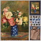 Bouquet of Roses Wooden Puzzle By Pierre Auguste Renoir. Wooden Art Jigsaw Puzzles For Adults - 35, 108, 250, 500, 750 or 1000 pieces.
