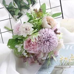Artificial Flowers Peony Hybrid Silk Bouquet For Home Wedding Decoration Crafts