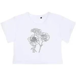 'Carnation Flowers' Women's Cotton Crop Tops (CO039224)