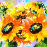 Sunflower Painting Floral Original Art Impasto Oil Painting 8x10 Flower Artwork Sunflower Wall Art Painting by ArtProkopaloSv
