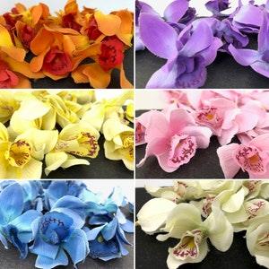 Bulk Fake Flower Heads, Silk Orchids, Wedding Bouquet Corsage Wreath Home Decor, Hair Accessories, 1-8/4