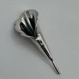 Calla Lily Statement Brooch Lapel Pin Sterling Silver Electroform Lost Wax