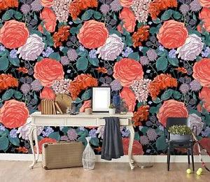 3D Red Peony Flower ZHU6249 Wallpaper Wall Mural Removable Self-adhesive Zoe