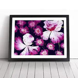 Painted Carnation Flower Abstract Framed Wall Art Poster Print Picture Large