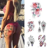 Peony Rose Temporary Tattoo - Body Art Flower Tattoo Stickers Decoration 1pc Set