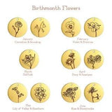 5pcs Stainless Steel Birth Flowers Charms Daisy Rose Jewelry Round Pendants