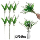 12/24 Bundles Plastic Outdoor Artificial Fake Flower Lily UV Resistant Plants